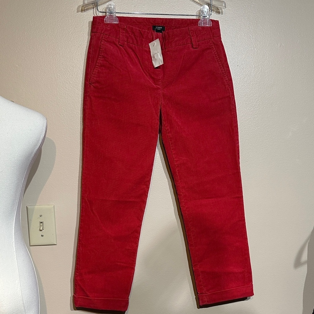 J. Crew Vibrant Red Corduroy Pants city fit